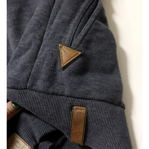 Naketano Women Cowl Neck Long Sleeve Hooded Shirt Top Sweatshirt Size Small Gray - Picture 16 of 16